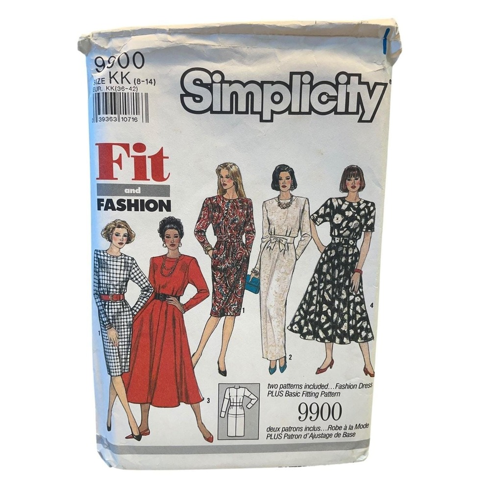Simplicity 9900 Misses Dress Sewing Pattern Size 8-14 Vintage